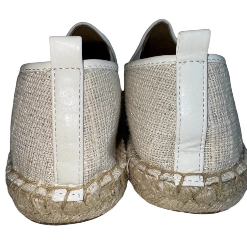 TALBOTS NWOT Izzy Espadrilles Shimmer Linen Canvas Slip On Shoe Memory Foam 7.5